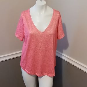 NWOT Medium Women's coral v neck shirt